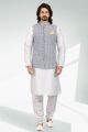 Embroidered Art Silk Light Purple Mens Nehru Jacket (NMK-6472)