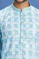 Embroidered Blue Cotton Kurta Pajama (NMK-7517)