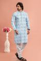 Embroidered Blue Cotton Kurta Pajama (NMK-7546)