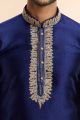 Embroidered Blue Jaquard Kurta Pajama (NMK-7927)