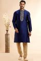 Embroidered Blue Jaquard Kurta Pajama (NMK-7927)