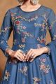 Embroidered Blue Net Anarkali Suit (NWS-6995)