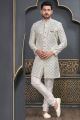 Embroidered Cream Art Silk Indo Western (NMK-7310)