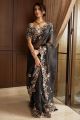 Embroidered Georgette Black Saree (NWSA-6140)