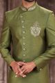 Embroidered Green Art Silk Indo Western (NMK-7283)