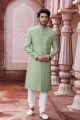 Embroidered Green Art Silk Sherwani (NMK-7116)