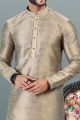 Embroidered Jaquard Banarasi Silk Tusser Kurta (NMK-6630)