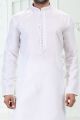 Embroidered Linen Cotton Off White Kurta Pajama (NMK-6645)