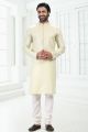 Embroidered Linen Cotton Pista Green Kurta (NMK-6650)