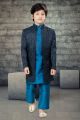 Embroidered Long Jacket Art Silk Boys Kurta Pajama (NKK-796)