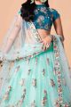 Embroidered Net Sky Blue Lehenga (NWG-1277)