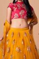 Embroidered Net Yellow Lehenga (NWG-1281)