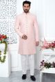 Embroidered Peach Art Silk Indo Western (NMK-7199)