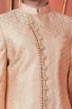 Embroidered Peach Art Silk Sherwani (NMK-7735)