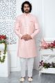 Embroidered Pink Art Silk Indo Western (NMK-7197)