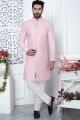 Embroidered Pink Art Silk Indo Western (NMK-7200)