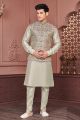 Embroidered Pista Green Art Silk Nehru Jacket (NMK-7424)