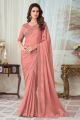 Embroidered Silk Dark Peach Saree (NWSA-6032)