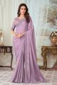 Embroidered Silk Light Purple Saree (NWSA-6028)