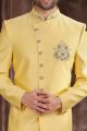 Embroidered Yellow Art Silk Indo Western (NMK-7282)