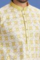 Embroidered Yellow Cotton Kurta Pajama (NMK-7515)