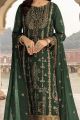 Faux Georgette Green Salwar Kameez (NWS-6906)