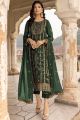 Faux Georgette Green Salwar Kameez (NWS-6906)