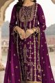 Faux Georgette Purple Salwar Kameez (NWS-6907)