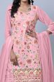 Faux Georgette Salwar Suit in Pink (NWS-6882)