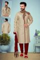 Fawn Banarasi Jaquard Kurtas for Men (NMK-4872)