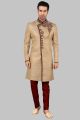 Fawn Jaquard Grooms Sherwani (NMK-5232)