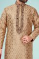 Fawn Jaquard Kurta Pajama (NMK-4783)