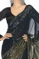 Georgette Black Green Saree (NWSA-6038)