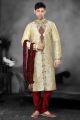 Gold Art Dupion Designer Kurta Pajama (NMK-2186)