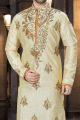 Gold Art Dupion Designer Kurta Pajama (NMK-3784)