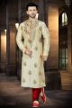 Gold Art Dupion Designer Kurta Pajama (NMK-3784)