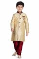 Gold Art Dupion Kids Sherwani (NKK-485)