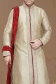 Gold Art Silk Designer Kurta Pajama (NMK-2258)