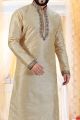 Gold Art Silk Kurta Pajama (NMK-4253)