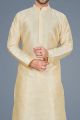 Gold Art Silk Kurta Pajama (NMK-5139)