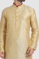 Gold Art Silk Kurta Pajama (NMK-5924)