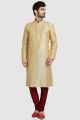 Gold Art Silk Kurta Pajama (NMK-5924)