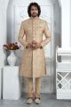 Gold Art Silk Men Sherwani (NMK-7713)