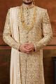 Gold Art Silk Mens Sherwani (NMK-6398)