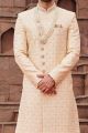 Gold Art Silk Sherwani for Men (NMK-7168)