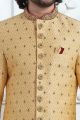 Gold Art Silk Sherwani (NMK-7711)