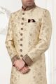 Gold Banarasi Brocade Sherwani (NMK-5238)