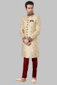 Gold Banarasi Brocade Sherwani (NMK-5238)