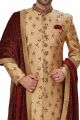 Gold Banarasi Jaquard Grooms Sherwani (NMK-4953)