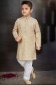 Gold Cotton Printed Boys Kurta Pajama (NKK-780)